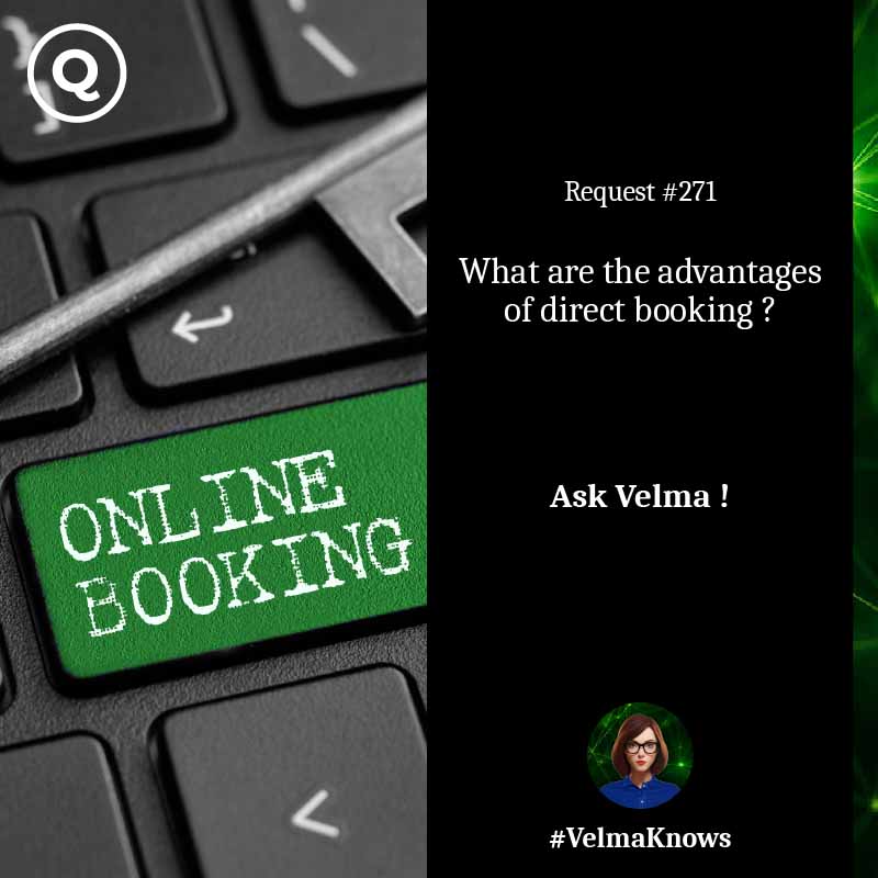  Direct booking advantages information delivered by Velma